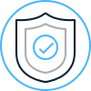 shield with blue check mark icon