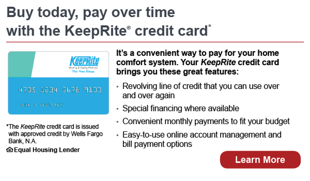 KeepRite credit card information