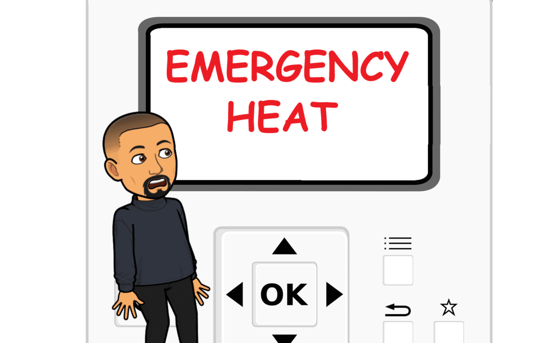 Heater Thermostat Shows Emergency Heat